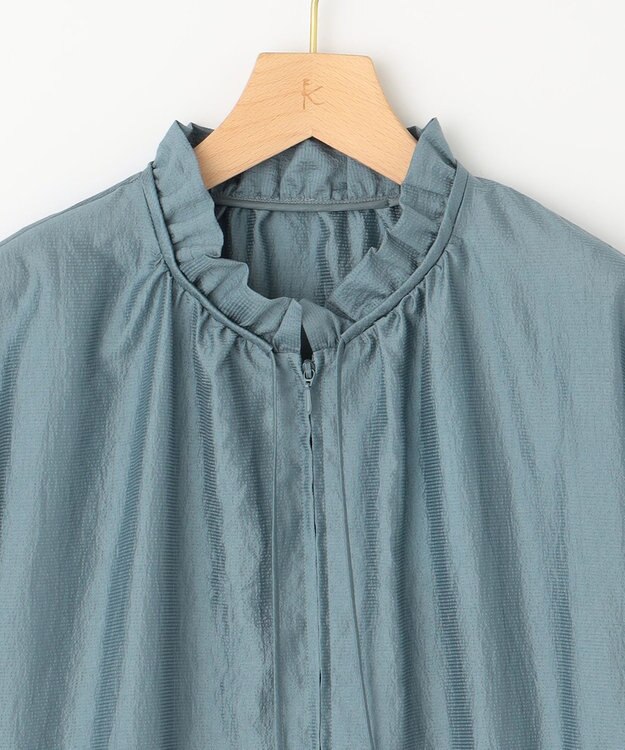 組曲 S 【洗える・シワになりにくい】シアーブルゾン ダスティブルー系