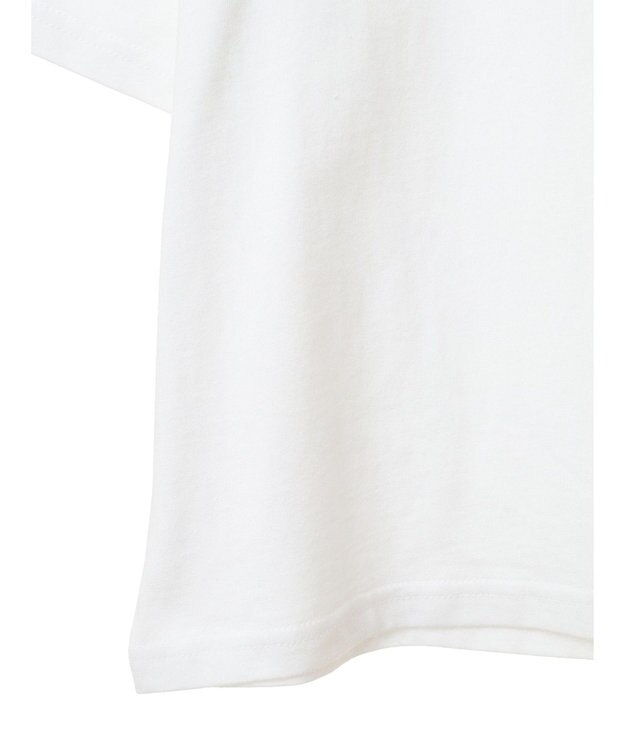 earth music&ecology 襟パール刺繍ロゴＴシャツ White