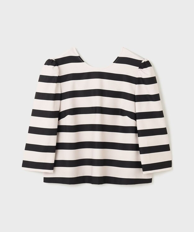 GRACE CONTINENTAL ボーダープリントトップ キナリ