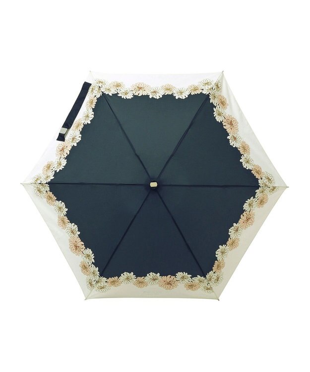 MOONBAT 【UVカット/コンパクト】ポール & ジョー (PAUL & JOE ACCESSOIRES) 折りたたみ雨傘 クリザンテーム ネイビーブルー