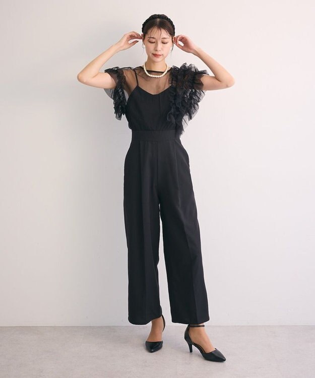 Green Parks ・Ｒａｉｌｍｅ　チュールフリルオールインワン Black