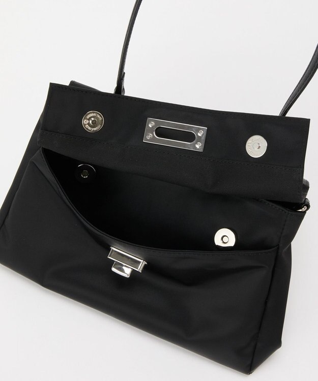 russet クラウズナイロンフラップミニトートバッグ(CE-1689) Black