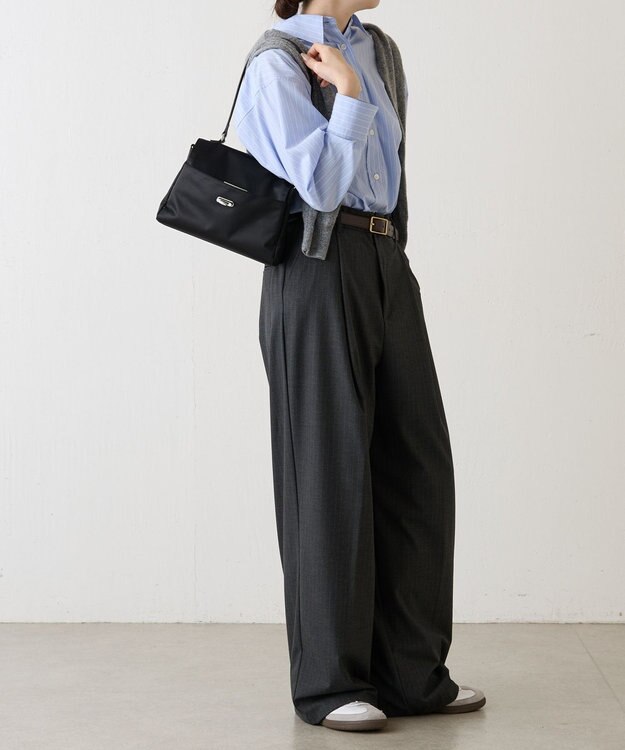 russet クラウズナイロンフラップミニトートバッグ(CE-1689) Black