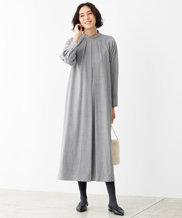 自由区 【洗える】ウーステッドトロ ワンピース ライトグレー