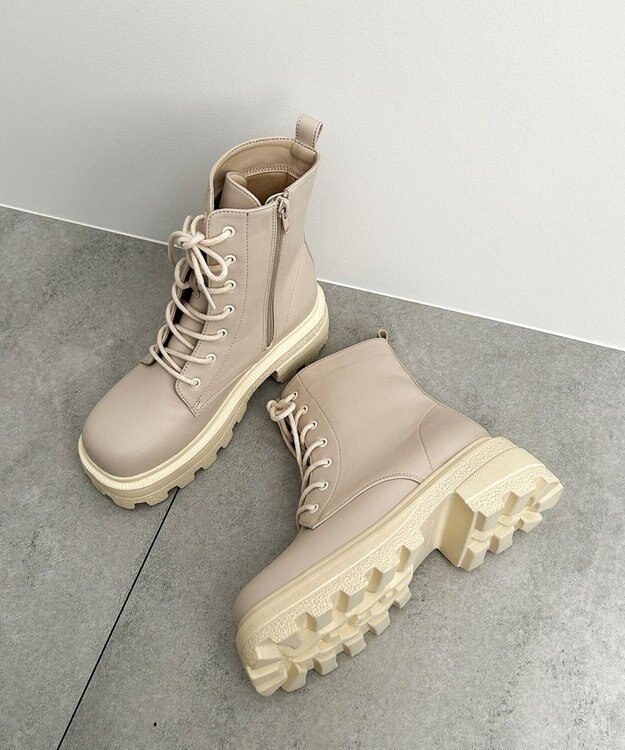 WEGO レースアップショートブーツ オフホワイト