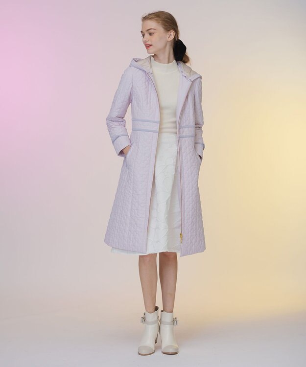 TOCCA LAURA キルティングロングコート ライラック系