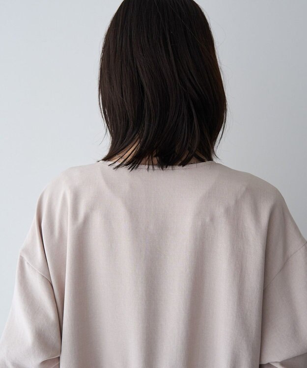 YECCA VECCA ノーカラーラペルロングコート Gray Beige