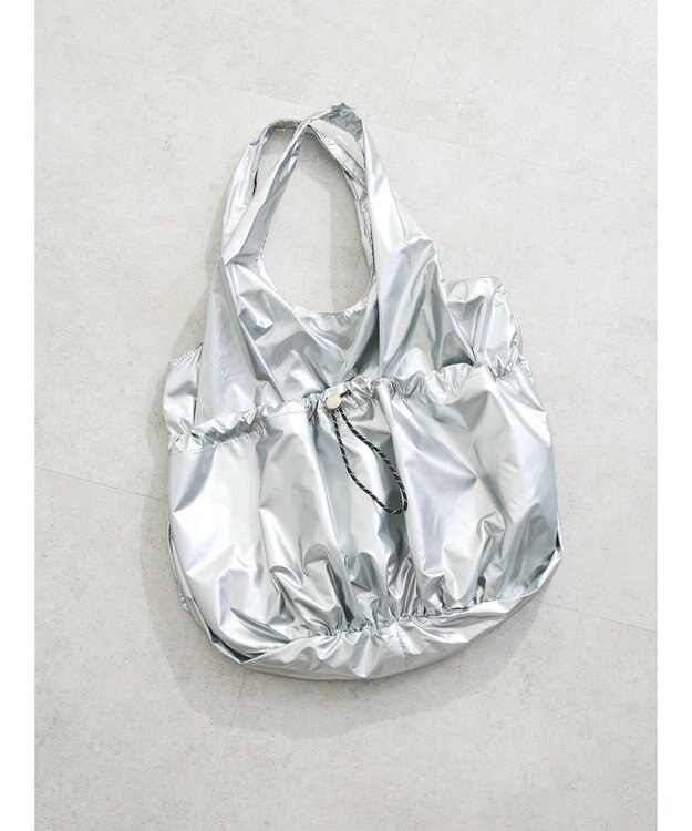 Green Parks ａｎｄｍｉｋｋａ　ドロストバルーンメタリックトート Silver