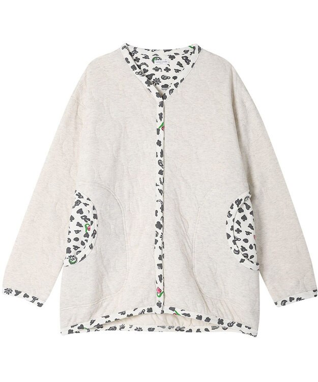 tsumori chisato SLEEP ツモリチサト カーディガン キルトニット素材(本体) あったか 長袖 ルームウェア レディース URW431 /ワコール アイボリー