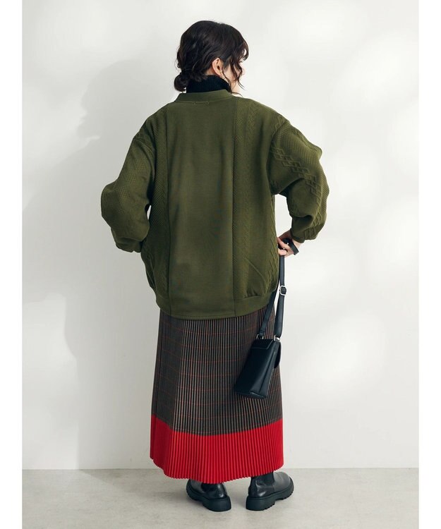 CRAFT STANDARD BOUTIQUE JQカット切り替えカーディガン1 Khaki