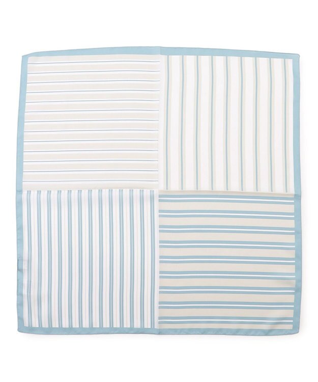 J.PRESS YORK STREET 【WOMEN】マルチストライプ スカーフ サックスブルー系1