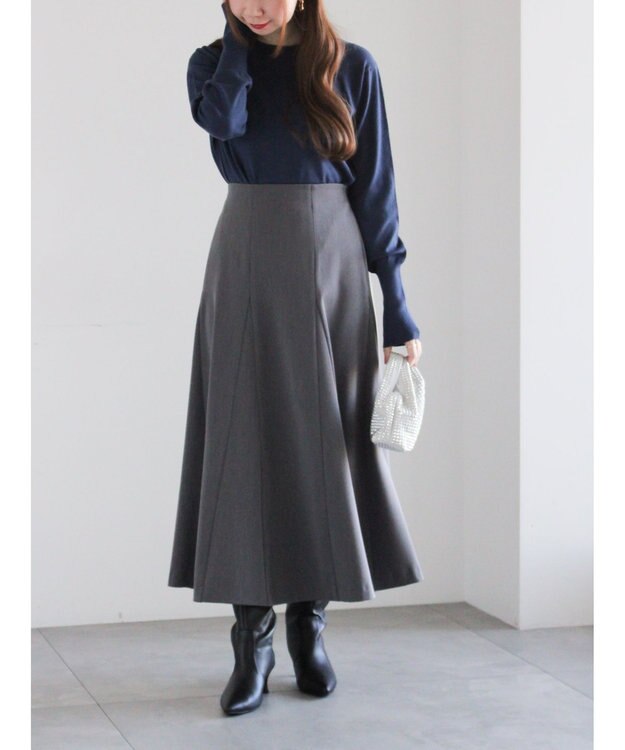 Te chichi プレーンニット(吸湿発熱) ネイビー