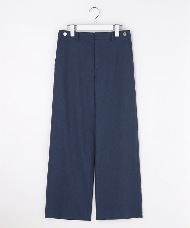 J.PRESS LADIES セルロースリネンストレッチ セミワイド パンツ ブルー系