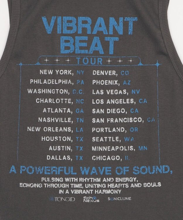 WEGO グラフィックリブタンクトップ スミクロ