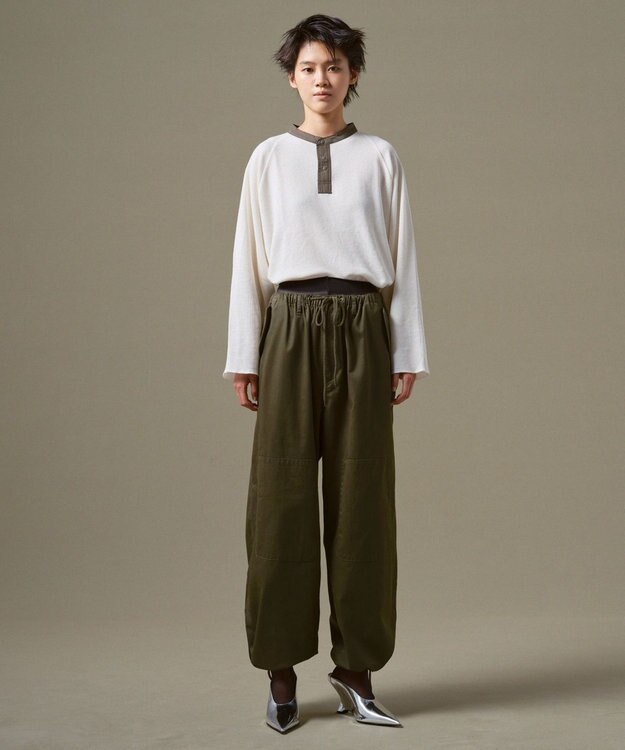 WEGO 【ユニセックス着用ITEM】ラグランヘンリーネックT オフホワイト