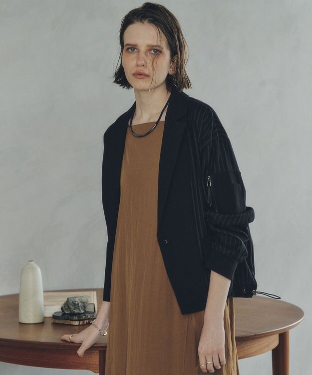 YECCA VECCA MA-1風デザインジャケット Stripe