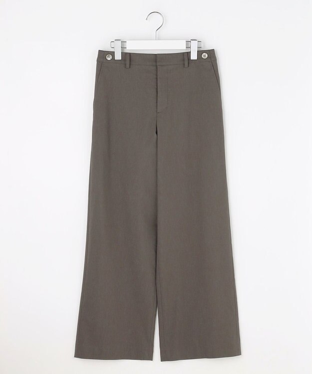 J.PRESS LADIES セルロースリネンストレッチ セミワイド パンツ スレート系