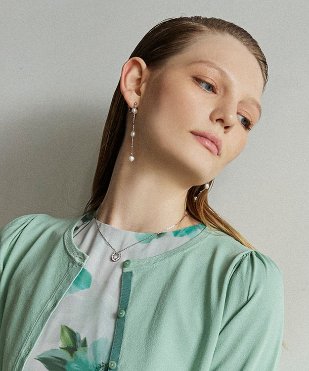 TOCCA PEARL STATION EARRINGS 淡水バロックパール イヤリング シルバー系