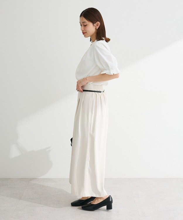 Green Parks タックショートスリーブブラウス Off White