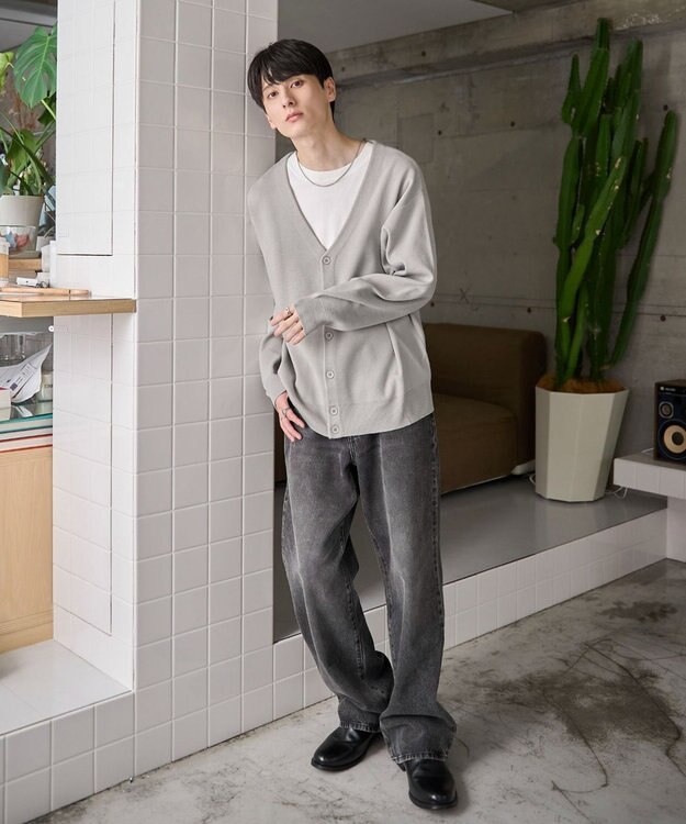 WEGO 【ユニセックス着用ITEM】ミラノリブカーディガン グレー