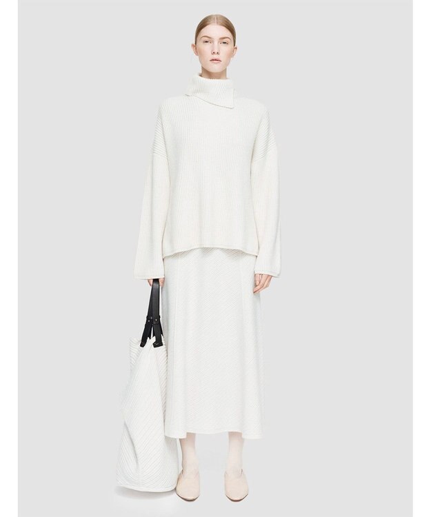 JOSEPH ニューカーディガンステッチ　ハイネックニット Ivory