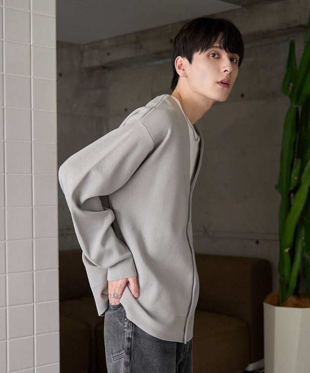 WEGO 【ユニセックス着用ITEM】ミラノリブカーディガン グレー