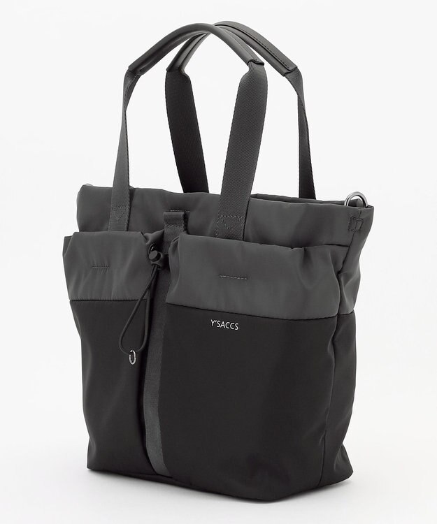 Y'SACCS ドローストリング コンビカラー2WAYトート ダークグレー