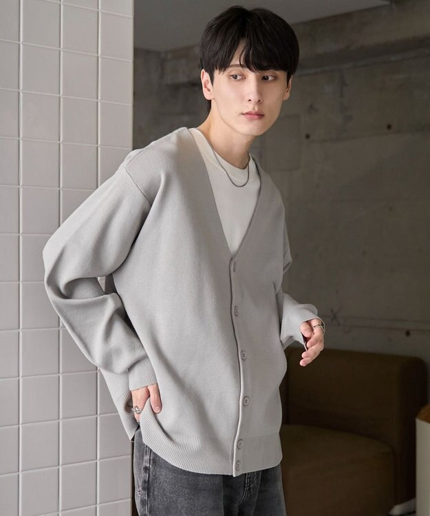WEGO 【ユニセックス着用ITEM】ミラノリブカーディガン グレー