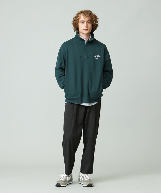 J.PRESS YORK STREET 【UNISEX】チェックテーパードパンツ グレー系3