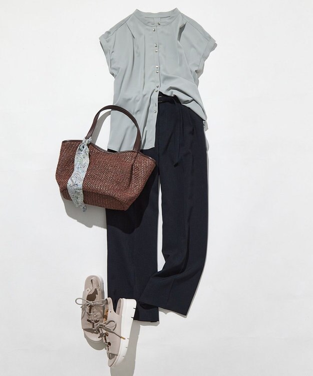 ANY SIS L 【洗える】ダブルボタンフレンチスリーブ ブラウス ミント