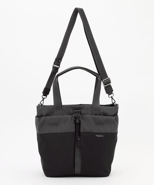 Y'SACCS ドローストリング コンビカラー2WAYトート ダークグレー