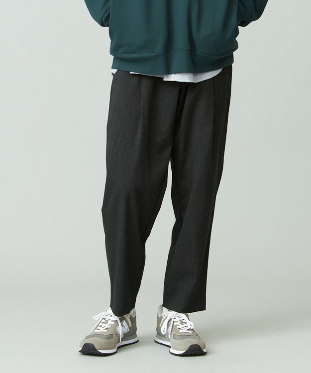 J.PRESS YORK STREET 【UNISEX】チェックテーパードパンツ グレー系3