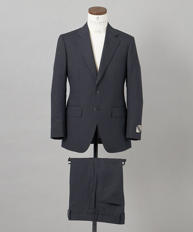 GOTAIRIKU 【御幸毛織】Superio160 ウールモヘヤシルクカシミヤ　スーツ（グレーストライプ） グレー系1
