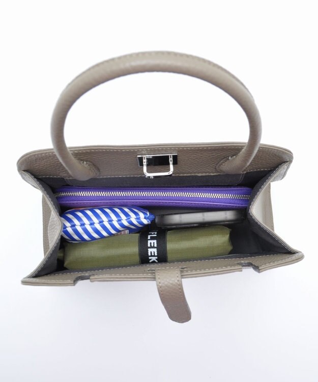 blancle シュリンクレザー ワンハンドルフォーマルバッグ トープ