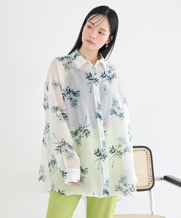 earth music&ecology シアーシャツ Flower
