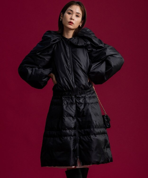 組曲 【組曲×setsuko sagittaire】2WAY シューリボンダウンコート ブラック系