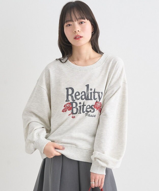 earth music&ecology ローズ×ロゴグラフィックスウェット Oatmeal