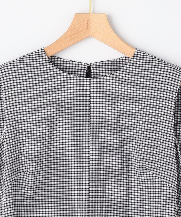 組曲 L 【先行予約】サッカーギンガムチェック Aラインワンピース ホワイト系