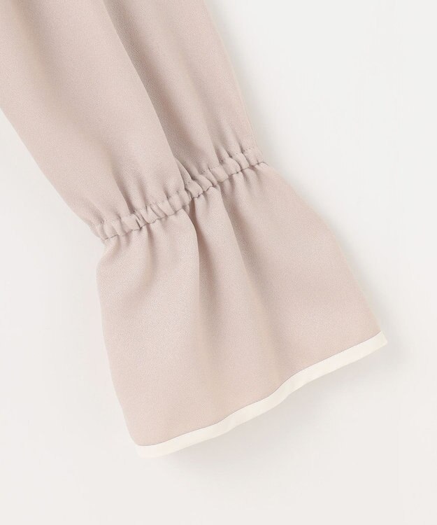 Feroux 【洗える】バイカラー ブラウス ベージュ系