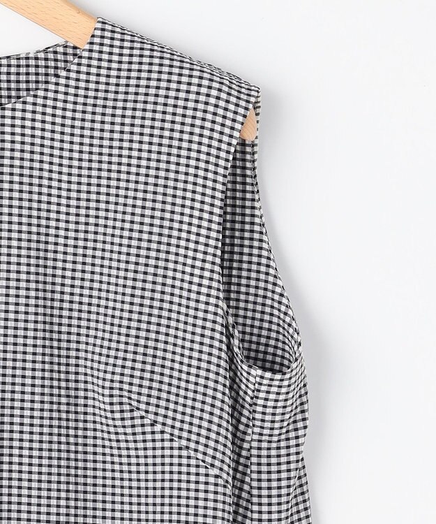 組曲 L 【先行予約】サッカーギンガムチェック Aラインワンピース ホワイト系