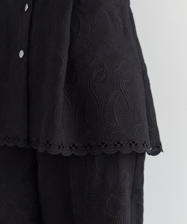 YECCA VECCA 刺繍ペプラムジレ Black
