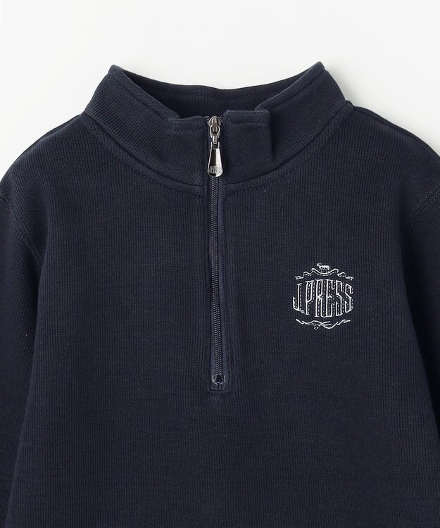 J.PRESS KIDS 【110-130cm】FRONT JIP ハーフジップトレーナー ネイビー系
