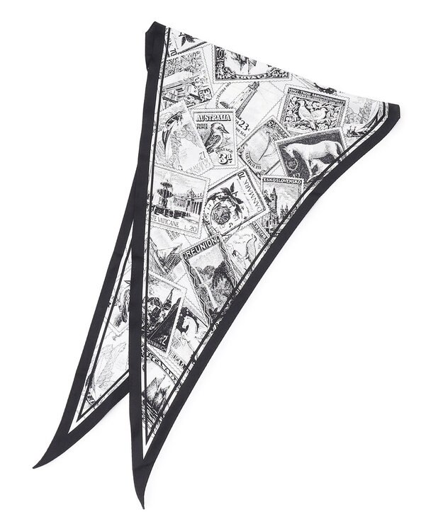 23区 【先行予約】スタンプ柄ダイヤ スカーフ ブラック系