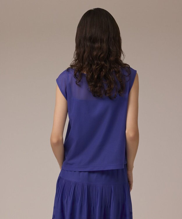 GRACE CONTINENTAL オーガンドレープトップ ブルー