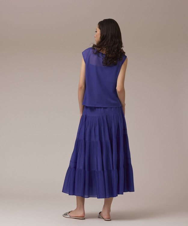 GRACE CONTINENTAL オーガンドレープトップ ブルー