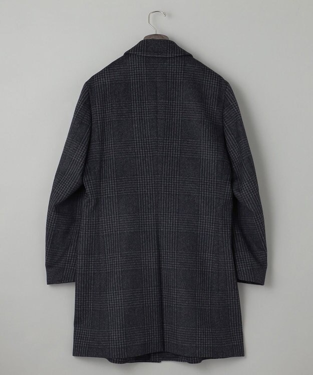 GOTAIRIKU アンゴラビーバー ステンカラーコート ライトグレー系4(格子)