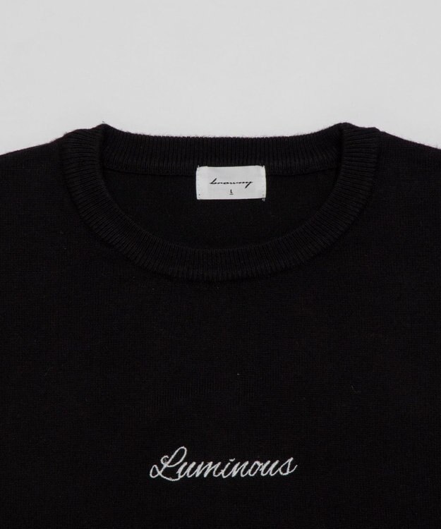 WEGO アクセ付きワンポイントニットプルオーバー（LS） ブラック