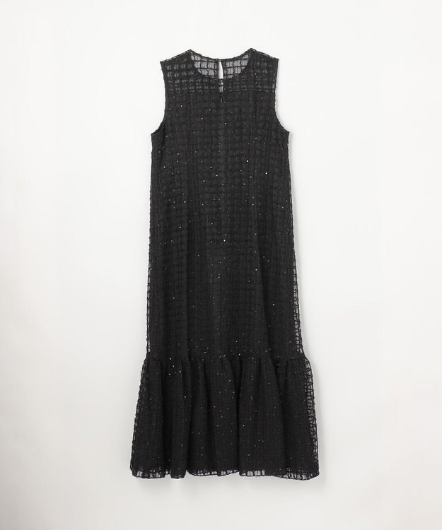 GRACE CONTINENTAL チュールチェックワンピース ブラック