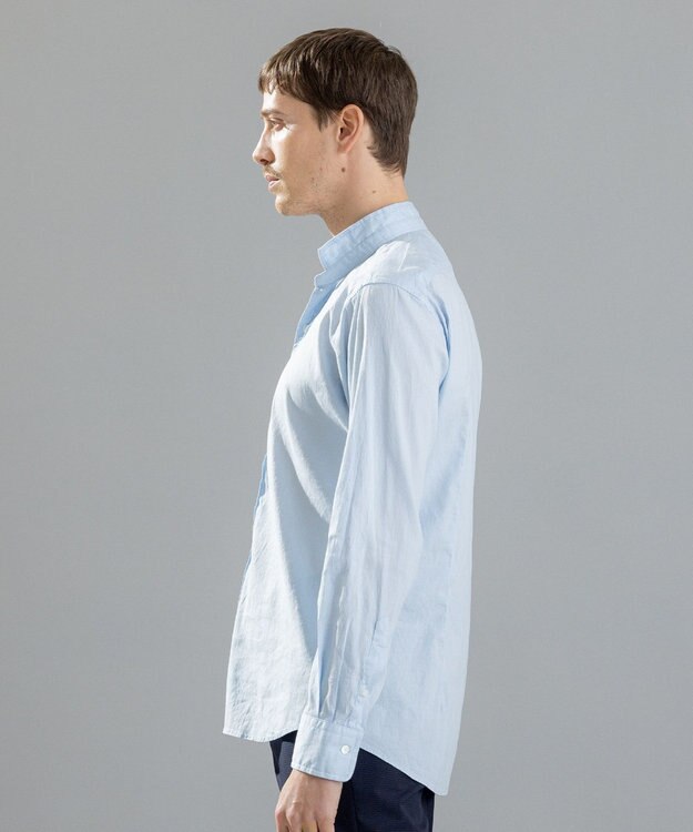 JOSEPH HOMME リネンストレッチブロード　ウィングカラーシャツ スカイブルー系