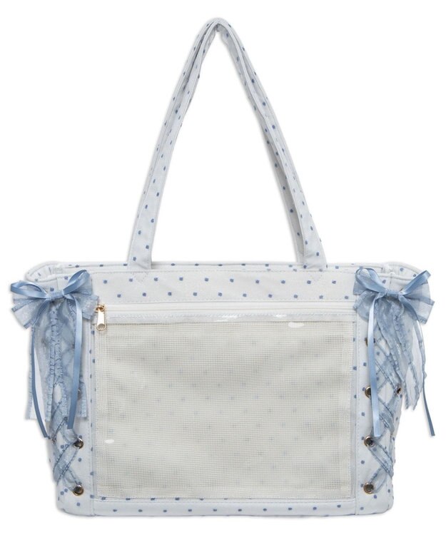 WEGO 【痛バ＆推し活グッズ】ドレッシーレースアップ痛バッグS サックス